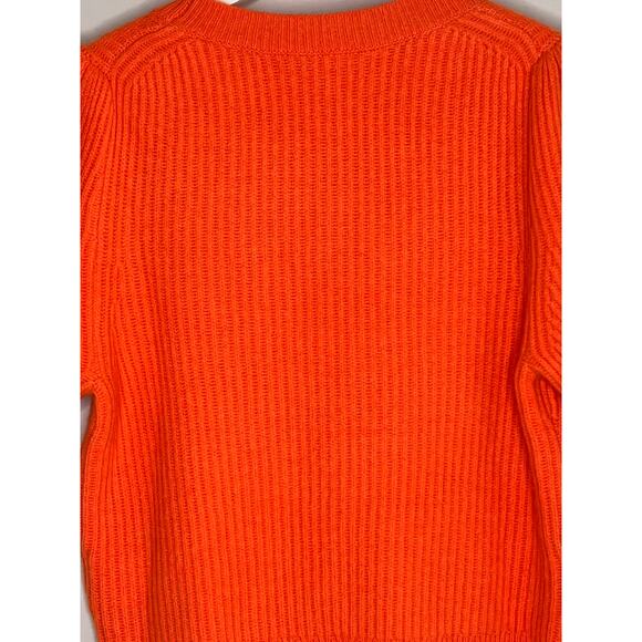 J. Crew Short Sleeve Wool-Cashmere Blend Cable-Knit Crewneck Sweater Orange - Picture 9 of 9